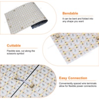 Lembar LED CCT Ganda yang Dapat Disesuaikan 2700K-6500K 696LEDs DC24V Dapat Dipotong Dapat Diredupkan Panel Lampu Latar Ultra Tipis untuk Meja Marmer Batu.