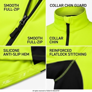 Veste de cyclisme personnalisée pour femmes à manches longues, coupe-vent, en polaire thermique respirante, maillot de vélo haute visibilité, veste de sport pour le vélo, OEM - Product Image 4