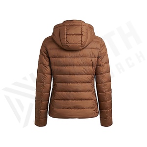 Hooded Quilted Waterproof <b>Bubble</b> Jacket Black Full Sleeve Winter Windproof Cotton Shell Knitted Fabric Polyester Filling Stand - Product Image 2