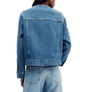 Veste en jean pour femme style vintage, manteau décontracté boutonné, vêtement d'extérieur à manches longues, mode, vente en gros - Product Image 2