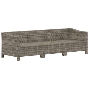 3-Piece Gray Poly <b>Rattan</b> Patio Lounge Set with <b>Cushions</b> Garden Sets - Product Image 4