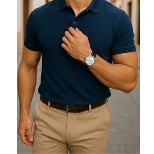 T-shirt polo classique brodé à manches courtes de qualité supérieure, prix de gros, pour hommes, de BD. - Product Image 1