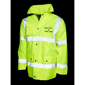 Veste coupe-vent réfléchissante respirante personnalisée, vêtements de travail haute visibilité imperméables avec poches - Product Image 2