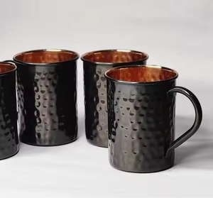 Copper Cup And Mug With Black Handle Minimalist Quality Decorative Pure Copper Customized <b>Beer</b> Tea Coffee Mugs In Wholesale Cost - Product Image 5
