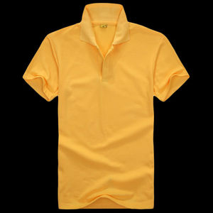 Men's Short Sleeve Solid Color Knitted 100% Cotton Breathable for Shirt Regular Fit Casual Winter <b>Orange</b> - Product Image 2
