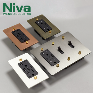 Lussuoso pannello in ottone presa a parete presa elettrica stile retrò copertura per Hotel noi Standard - Product Image 2