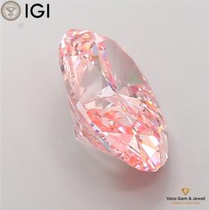 Magnifique pièce maîtresse, diamant de laboratoire cultivé en CVD de forme ovale, 5,00 carats, certifié IGI, couleur rose vif fantaisie, clarté VS2 - Product Image 4