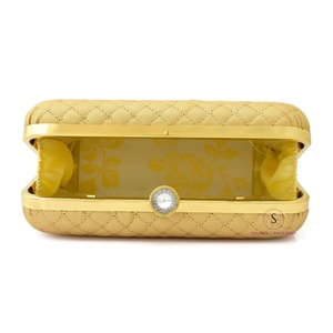 Beautiful Sequins designs <b>Gold</b> Color Clutch Bag Purse Rhinestone Button Closure For Women Wedding Party Elegant Handbag - Product Image 3