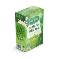 Thé instantané 100% naturel Matcha 3 en 1 en poudre riche en arôme, Style d'emballage personnalisé, étiquette privée, thé instantané