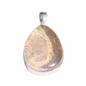 Pendentif Goutte d'Eau en Quartz Naturel Grand Format, en Argent Sterling 925 Plaqué Or Rose et Or Jaune, Bijou Fait Main en Cristal de Guérison - Product Image 1