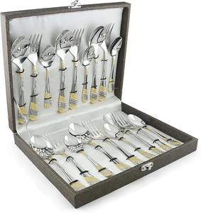 High Quality Sustainable Stainless Steel Cutlery Set Fork Spoon Knife Durable Tableware Kitchen Dining Elegant <b>Flatware</b> Wood - Product Image 4