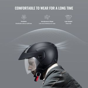 Casque de moto 3/4 faces pour motocross avec fente Bluetooth intégrée - Product Image 5