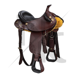 Elite Australian Stock Saddle Premium Leather Endurance Riding Saddle Traditional Poleys High Cantle <b>Secure</b> Seat Wood English - Product Image 2