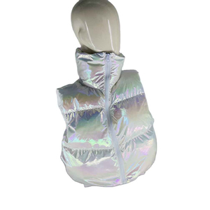 Chaleco Acolchado para Mujer con Cuello Alto, Cierre de Cremallera, Bordado, Forro de Piel, Color Sólido, Ropa Exterior Informal, Corto, Impermeable, OEM ODM - Product Image 3