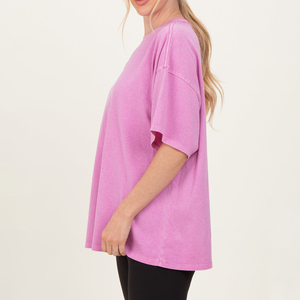 Women Loose Fit T-<b>Shirt</b> Acid Washed 100% Cotton Short Sleeve Oversized Drop Shoulder Women Men Unisex Summer Washed T <b>Shirts</b> - Product Image 3