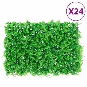 24pcs Feuille de Fougère Artificielle Clôture Vert 15.7 "x 23.6" Plante Artificielle Verte pour Décoration Extérieure - Product Image 1