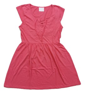 Robes décontractées élégantes pour femmes, longueur genou, 100% coton, col en V, sans manches - Product Image 3