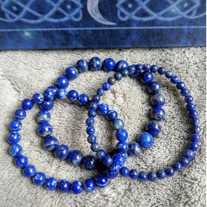 Natural Lapis Lazuli Blue <b>Beaded</b> <b>Bracelet</b> for Healing Reiki Energy Unisex Gift Jewelry 8mm - Product Image 6