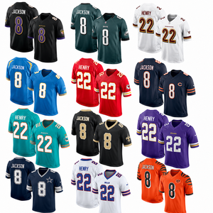 Wholesale Retro American Football Jerseys 100% Polyester Gradient Striped Short Sleeve Quick Dry Children Streetwear Custom - Product Image 2