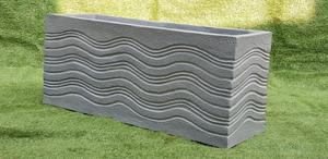 <b>Square</b> Classic Wave Design Handcrafted Hand Carved FRP Planter <b>Pot</b> Lightweight Unbreakable Floor Outdoor/Indoor Use - Product Image 5