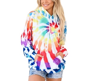Sweat à capuche Tie Dye en flanelle pour femmes dans des couleurs personnalisées Longueur des manches Matériau de haute qualité Meilleur style Prix de gros pour l'hiver - Product Image 1