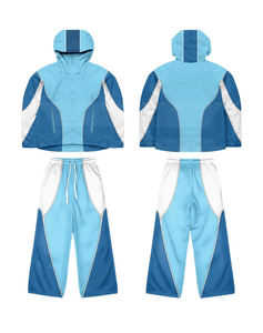 Survêtement coupe-vent de haute qualité pour homme, pantalon et veste à capuche, 100% nylon, panneaux intérieurs en mesh, coupe-vent surdimensionné. - Product Image 3