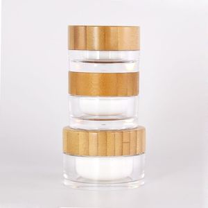 Petit pot en verre transparent avec couvercle en bois pour la fabrication de bougies, les perles de cire, les travaux manuels et le rangement décoratif - Product Image 1