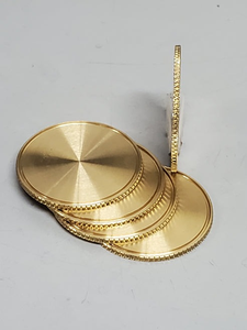 Disque rond en laiton vierge avec bord perlé décoratif pour gravure laser, jeton métallique - Product Image 1