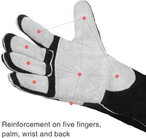 Gants de soudeur en cuir de vachette à manchette longue les plus populaires, gants de travail industriels et de jardinage, gants de soudage résistants à la chaleur et ignifuges - Product Image 4
