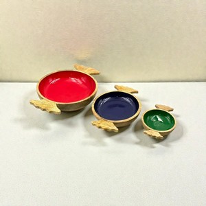 Juego de Tazones de Madera Esmaltada Hechos a Mano, Rojo, Azul, Verde, Diseño Novedoso, Ecológico, Duradero, para Servir en Fiestas, Vajilla Decorativa, Regalos - Product Image 1