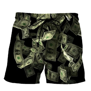 Shorts de plage d'été pour hommes, haut de gamme, personnalisés, à taille élastique, séchage rapide, imperméables, respirants, style urbain, en toile de polyester et coton unie - Product Image 5
