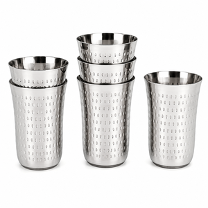 Gobelets en acier inoxydable de qualité alimentaire, écologiques, incassables, à motif de points, pour usage domestique. - Product Image 4