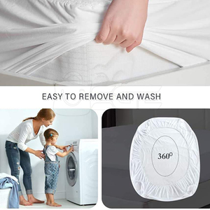 Premium <b>Bed</b> Mat Terry Mattress Protector Knitted Waterproof Layer Breathable Fabric Eco-Friendly Luxury Design Long-Lasting - Product Image 2