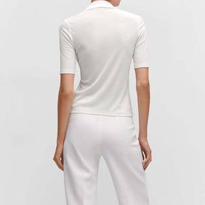 Camisas Polo de Mujer de Color Blanco, Corte Regular, Manga Corta, Precio Económico, Venta al por Mayor, Más Vendidas, de Alta Calidad - Product Image 5