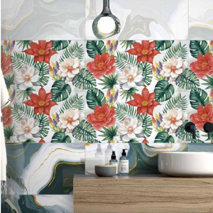 Carrelage mural en céramique effet marbre blanc 300x600, idéal pour les intérieurs de bureaux modernes et élégants et les zones commerciales à fort trafic. - Product Image 3
