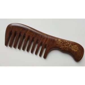 Peigne à cheveux en bois naturel antistatique, artisanat en bambou et en bois pour accessoires de coiffure - Product Image 6