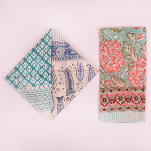 Summer Block Printed 100% Organic Cotton Geometric Design Craftjaipur Neckerchief Ethnic <b>Bandana</b> Scarf Travel Accessories Unisex - Product Image 1