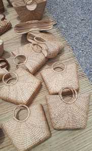 Sac fourre-tout en rotin fait main, style bohème rectangulaire, décoration intérieure, panier 100% artisanal en fibres naturelles - Product Image 6