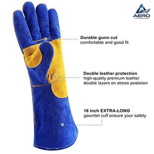 Nuevos Guantes de Soldadura de Cuero Resistentes al Calor de 14 Pulgadas, Personalizados, Más Vendidos, Resistentes al Calor, de Seguridad, de Alta Resistencia - Product Image 5