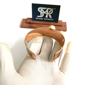 Bracelet jonc en cuivre magnétique classique Kada fait à la main réglable en cuivre pur bracelet de guérison bijoux de thérapie pour le bien-être - Product Image 5