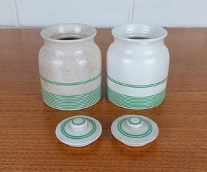 Vintage Inspired Dual <b>Storage</b> Jars With Tight Fit Lids Textured Finish Space Saving <b>Stackable</b> Design Kitchen Organizer Set - Product Image 6