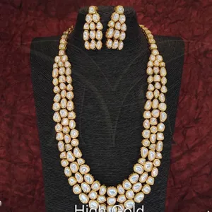 Conjunto de Kundan Collar de largo para fiesta, joyería de diseño, bonito, a precio asequible - Product Image 1