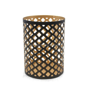 Bougie photophore en métal au design unique pour la décoration de la maison et de l'hôtel Bougie ronde au fini antique - Product Image 4