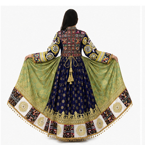 Vestido Tradicional Afgano Kuchi para Mujer, de Seda, Largo hasta el Suelo, Corte Holgado, Bordado, para Bodas, Estilo Étnico, Vestidos Afganos Kuchi - Product Image 3
