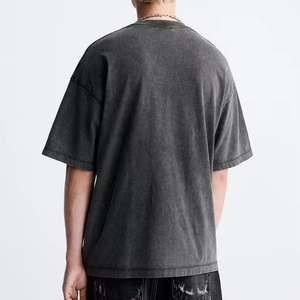 T-shirts personnalisés pour hommes, style vintage, en coton, col rond, grande taille, avec impression graphique ou logo, effet délavé à l'acide, pour les clients exigeants - Product Image 3