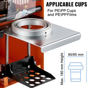 Manual Boba <b>Tea</b> Cup Sealer <b>Machine</b> 300-500 Cup/h Capacity Orange 90/95mm Diameter Cup Sealing 300-500 Cup/h Capacity - Product Image 6