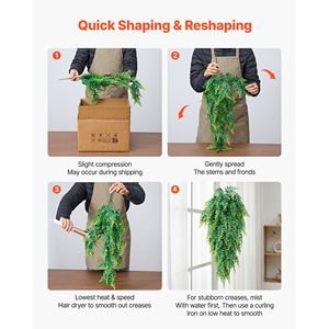 12 Pcs 32 Inch Hanging Length Artificial Boston Fern Bush <b>Plastic</b> Faux Greenery Indoor/Outdoor Artificial <b>Plants</b> Greenery - Product Image 6