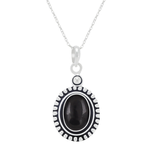 Pendentif en onyx noir naturel, argent sterling 925, bijoux en pierre précieuse onyx noir, magnifique pendentif pour elle - Product Image 1