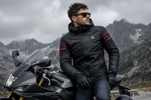 Veste de moto pour homme X Sports City, en tissu matelassé, imperméable, avec système de ventilation, réfléchissant, pour la sécurité - Product Image 3