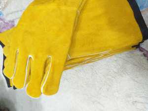 Cowhide Split Leather Elbow Double Palm Welding <b>Gloves</b> Plain Eco-Friendly Custom Industrial Construction Safety Heavy Duty - Product Image 5